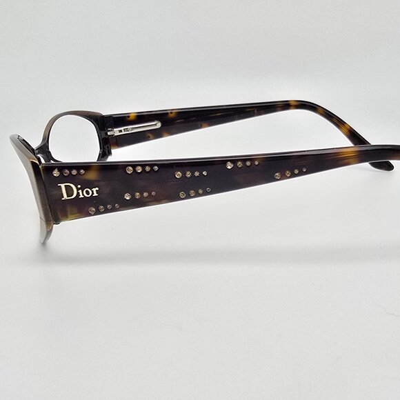 Christian Dior CD3673/Strass 09Z Brown Havana Rhinestone Eyeglasses Frame 53mm - Picture 3 of 13